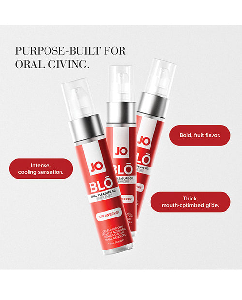 System JO JO Blo Oral Pleasure Gel, Strawberry, 1 oz.