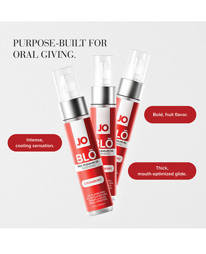 System JO JO Blo Oral Pleasure Gel, Strawberry, 1 oz.
