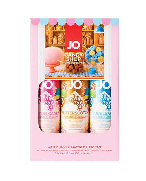 System JO JO Tri-Me Candy Shop Flavored Lubricant Gift Set, Three 1 oz Bottles