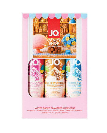 System JO JO Tri-Me Candy Shop Flavored Lubricant Gift Set, Three 1 oz Bottles