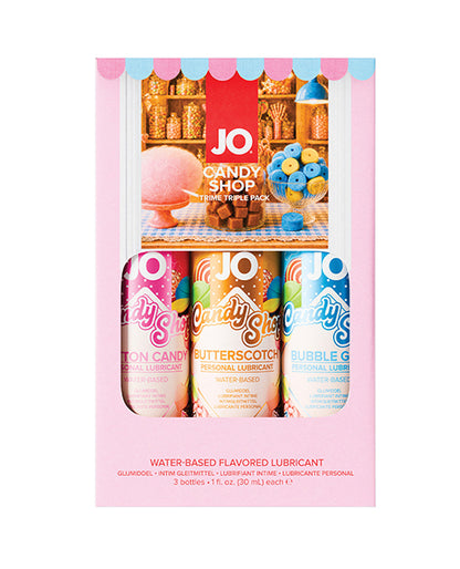 System JO JO Tri-Me Candy Shop Flavored Lubricant Gift Set, Three 1 oz Bottles