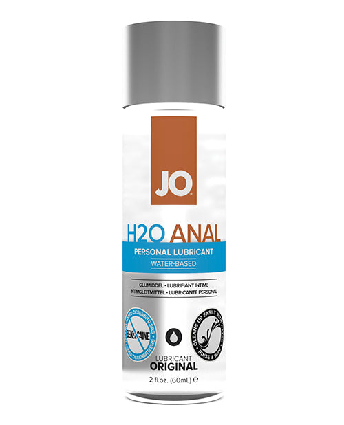 System JO H2O Anal Original Lubricant, 2 fl oz – Water-Based & Residue-Free