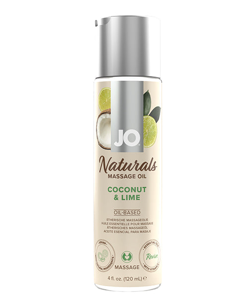 System JO Naturals Massage Oil, Coconut & Lime, 4 oz – Vegan & Made in USA