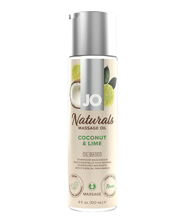 System JO Naturals Massage Oil, Coconut & Lime, 4 oz – Vegan & Made in USA