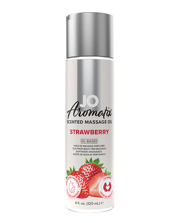 System JO 40129 Aromatix Strawberry Massage Oil, 4 oz