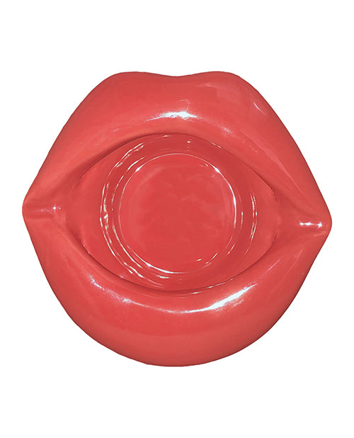 Kheper Games NV.015 Lips Ashtray, Red Ceramic, 5-Inch Wide