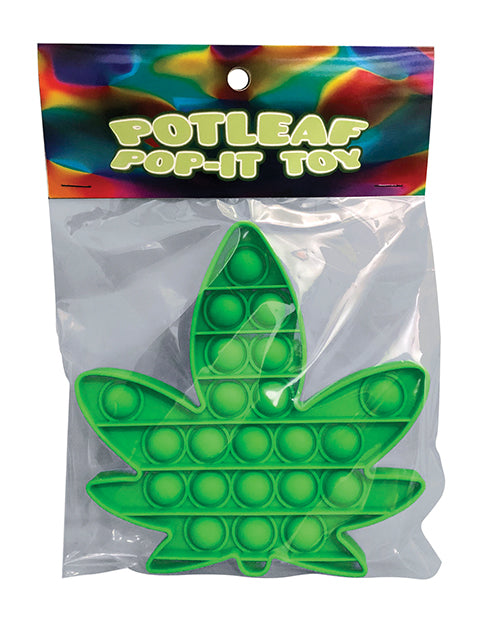 Kheper Games NV.095 Pot Leaf Pop It Fidget Toy, Green Silicone
