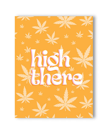 Kush Kards 420KARD-HIGHTHERE High There Greeting Card, Blank Inside