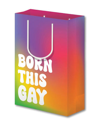 Kush Kards Born This Gay Pride Large Gift Bag, 13"H Double-Sided Print