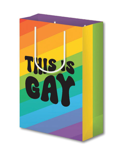 Kush kards llc GB-TIG-STRIPE Gay Stripe Gift Bag, Large Gift Bag