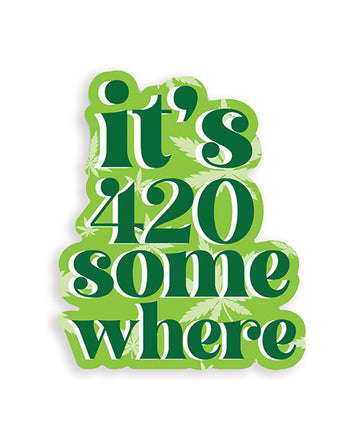 Kush Kards KS-ITS420 It's 420 Somewhere Sticker, Pack of 3