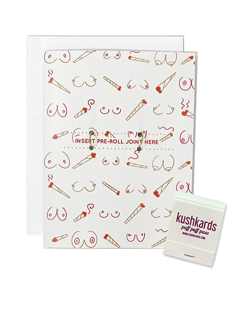 KushKards Doobies & Boobies Greeting Card, 4.25" x 5.5", Ages 21+