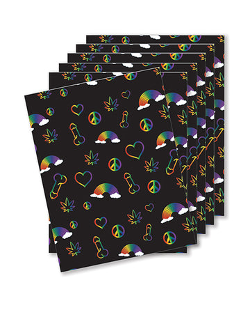 Kush Kards NK-RAINBOWPENIS-6 Rainbow Penis Greeting Card, Pack of 6