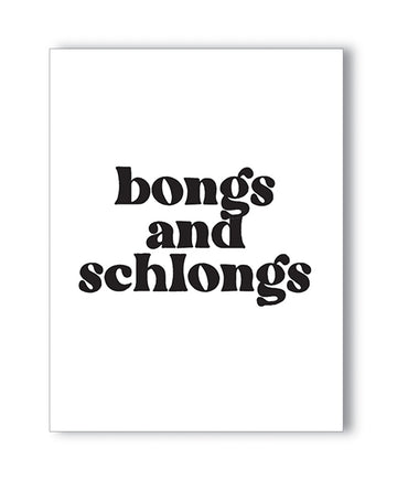 Kush Kards 'Bongs and Schlongs' A2 Greeting Card, Naughty Humor