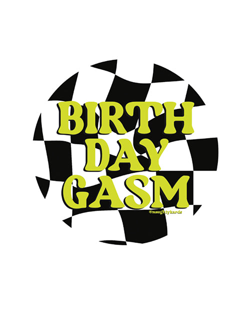 Kush Kards NS-BDAYGASM Naughty Birthday Sticker, 3" x 3" Matte