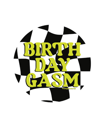 Kush Kards NS-BDAYGASM Naughty Birthday Sticker, 3" x 3" Matte