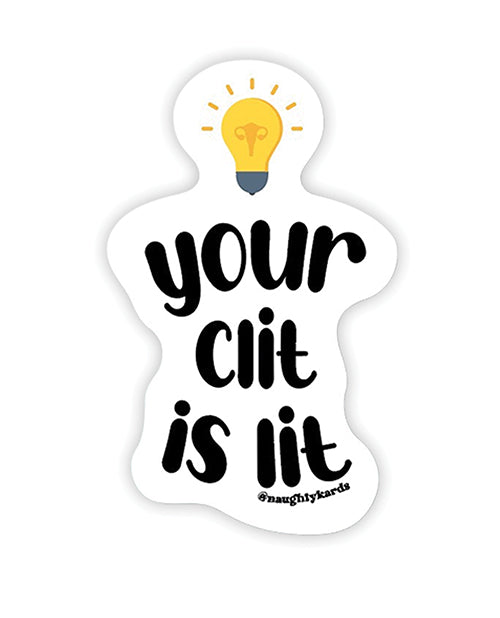 Kush Kards NS-LITCLIT Lit Clit Naughty Sticker, 3x3 Inch Matte