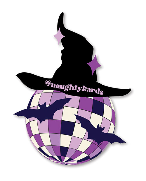 Kush Kards Halloween Witch Disco Ball Sticker, Pack of 3