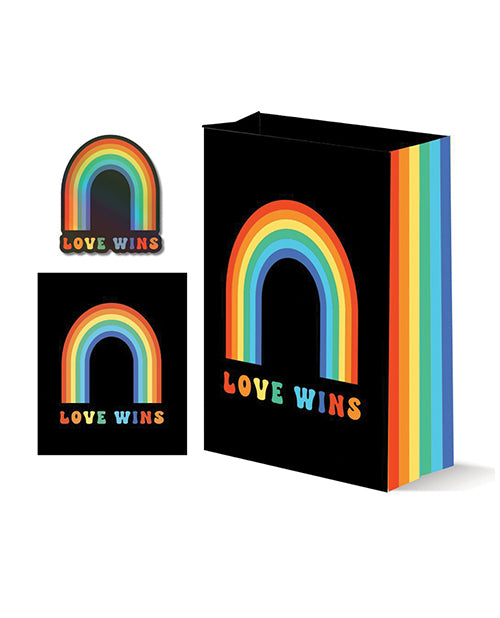 Kush kards llc KK-SET-LOVEWINS Love Wins Pride Set, Card, Sticker, Gift Bag