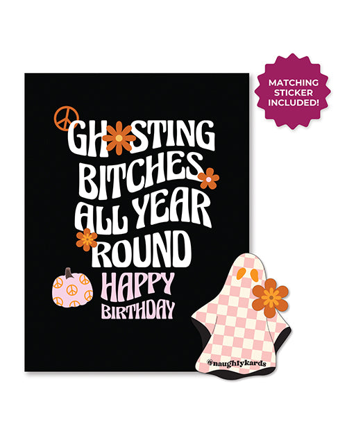 Kush Kards Ghosting Birthday Card with Matching Sticker