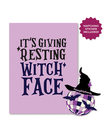 Kush Kards LLC Halloween Witch Face Card, Multi-Color Design