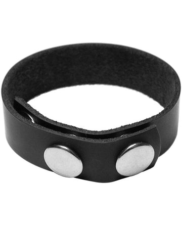 Kinklab KL-642 Leather 3 Snap Cock Ring, Adjustable