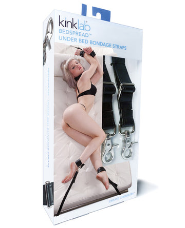 Kinklab KL-945 Bedspread Restraint System, Black Faux Leather, 100"