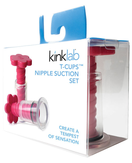 Kinklab T-Cup Nipple Suction Set, Pink – Adjustable Vacuum Play