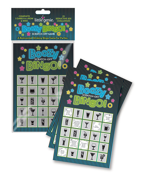 Little Genie and Candyprints BG.110 Boozy Bingo Scratch-Off Game, 8 Cards