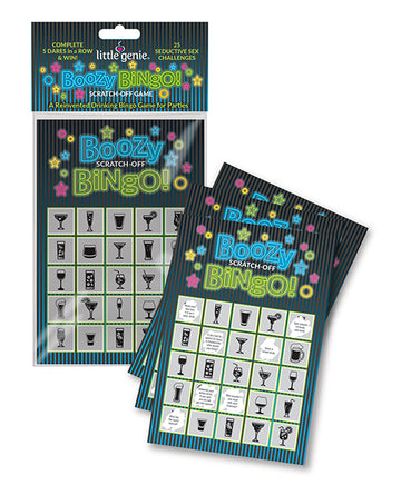 Little Genie and Candyprints BG.110 Boozy Bingo Scratch-Off Game, 8 Cards
