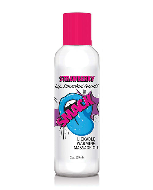 Little Genie and Candyprints BT.409 Smack Warming Massage Oil, Strawberry, 2 oz