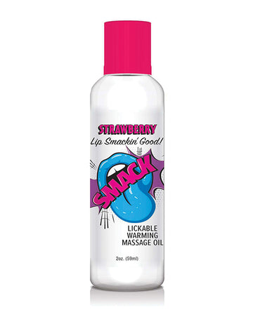 Little Genie and Candyprints BT.409 Smack Warming Massage Oil, Strawberry, 2 oz