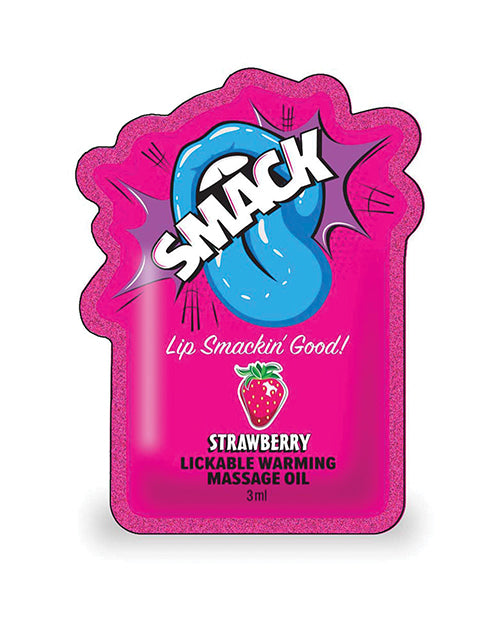 Little Genie and Candyprints Smack Lickable Warming Massage Oil, Strawberry 3ml