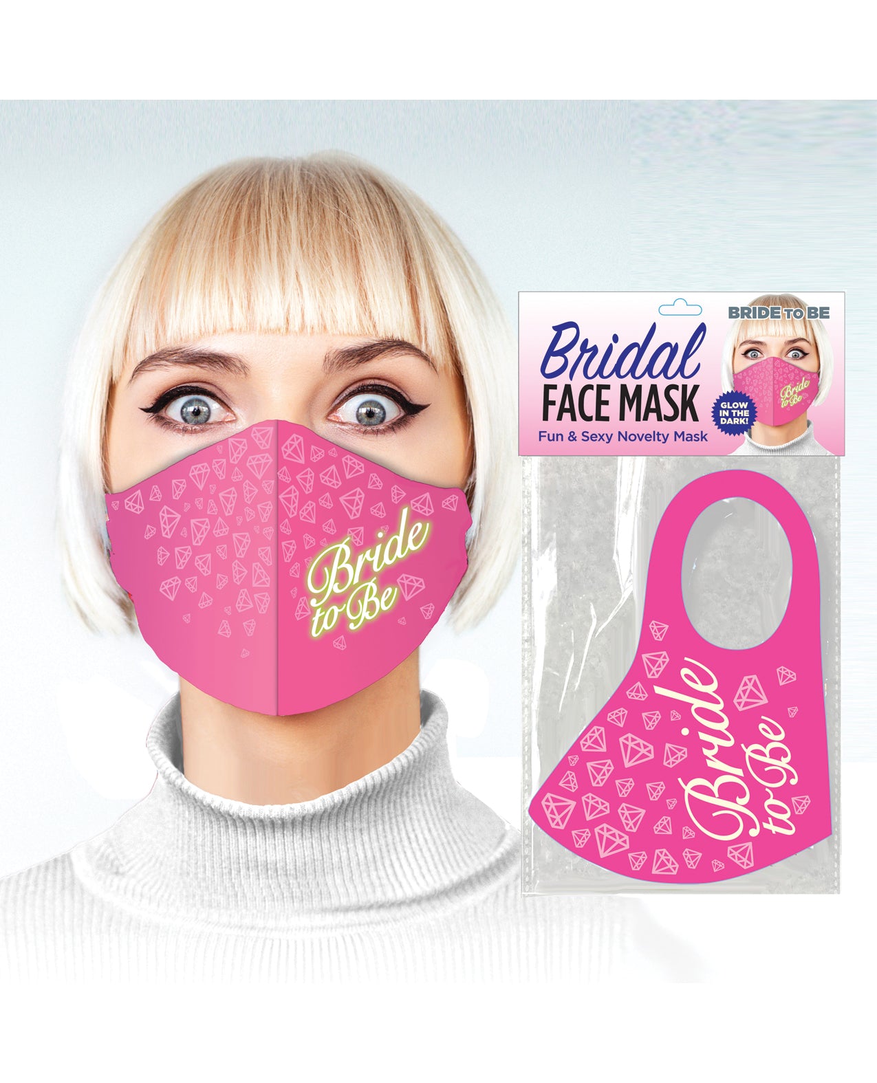 Little Genie and Candyprints CP.1028 Bride to Be Face Mask, Pink