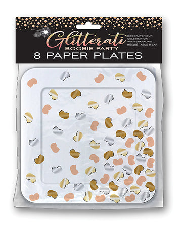 Little Genie and Candyprints CP.1070 Glitterati Boobie Party Plates - 8 Count