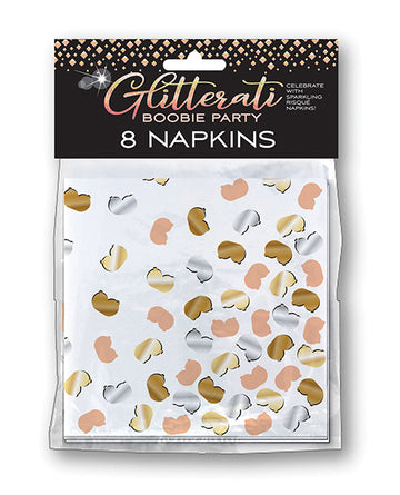Little Genie and Candyprints CP.1071 Glitterati Boobie Party Napkins, Pack of 8