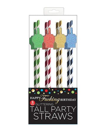 Little Genie Candyprints CP.1076 Happy Birthday Straws, 8-Count