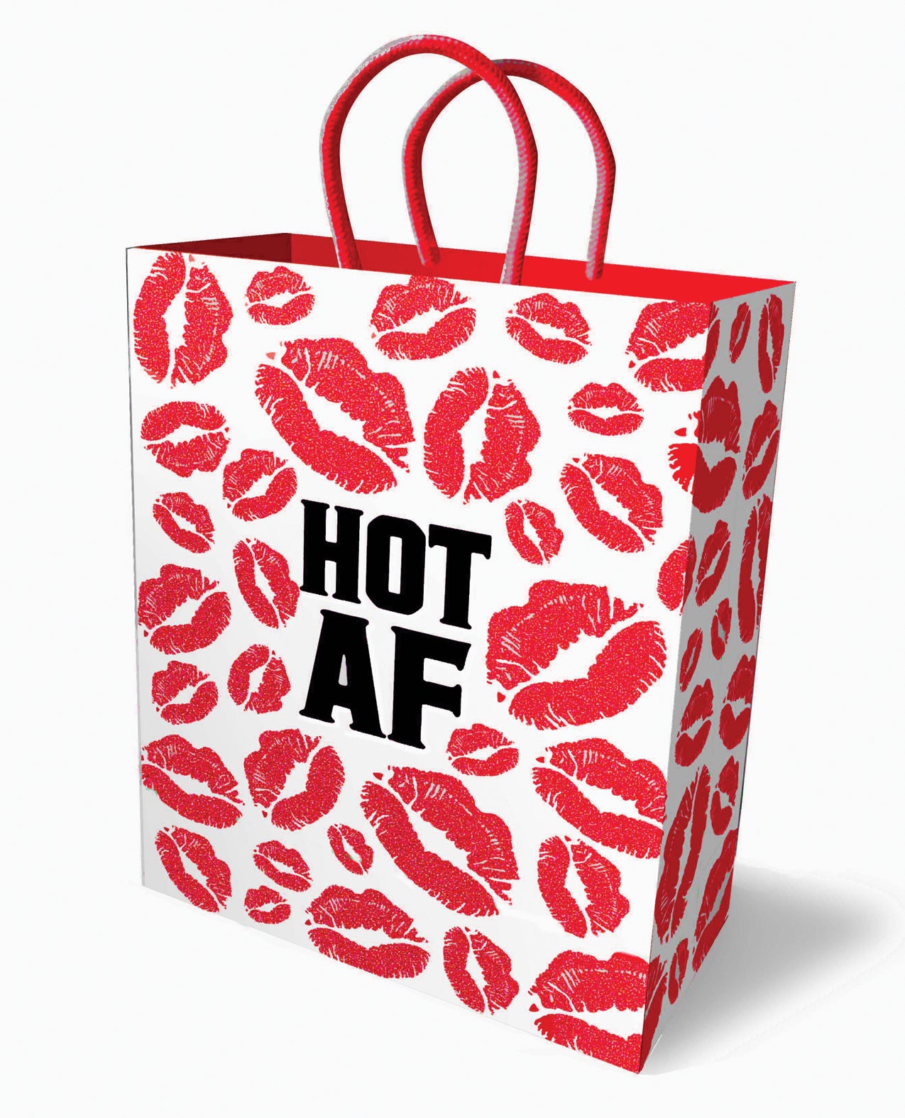 Little Genie and Candyprints LGP.013 Gift Bag, 10-inch Red Glitter Lips