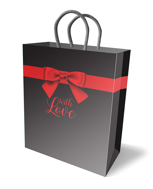 Little Genie and Candyprints LGP.027 Red Bow Gift Bag, 10-Inch, Black & Red