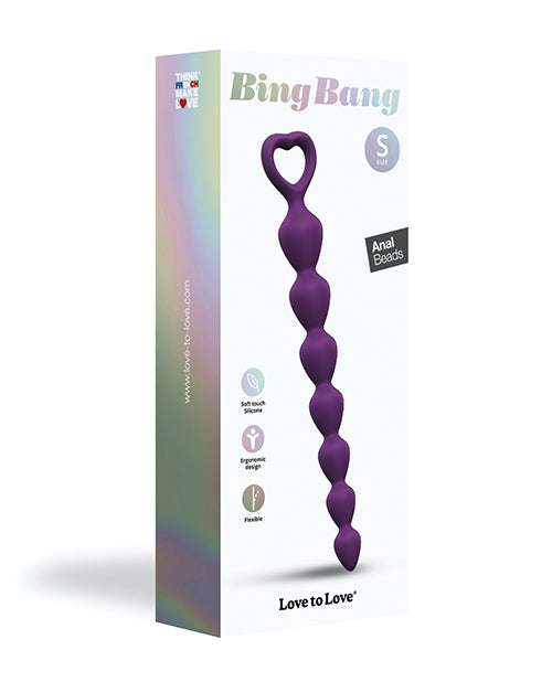 Love to Love Bing Bang Anal Beads, Violet Small – Body-Safe Silicone