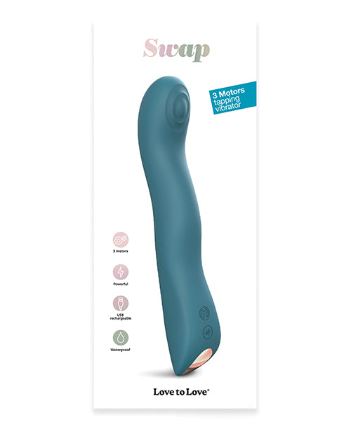 Lovely Planet 6032862 Swap Tapping Vibrator, Teal, Triple Motor