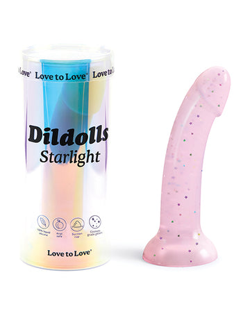 Lovely Planet/Dorcel Starlight Curved Silicone Dildolls, Pink Suction Cup