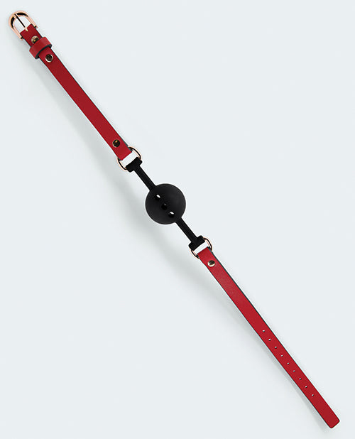 Male Power 804-466 Lust PU Leather Ball Gag, Red/Black, Adjustable Buckle