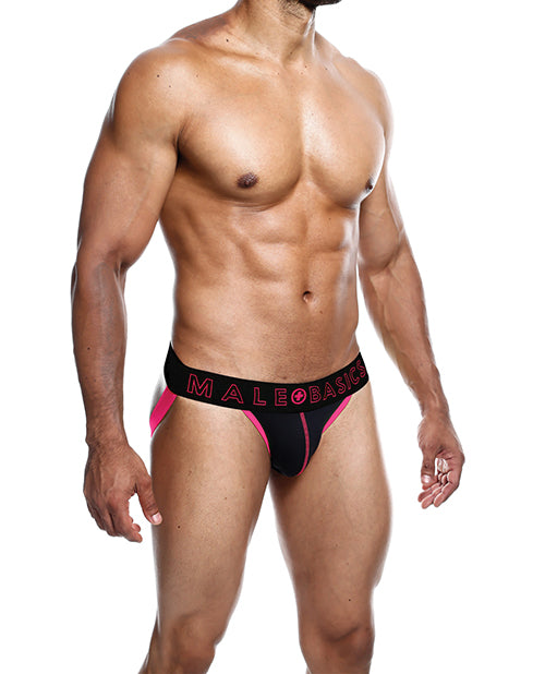 Male Basics MBN04 Coral MD Neon Jockstrap, Breathable Nylon/Spandex