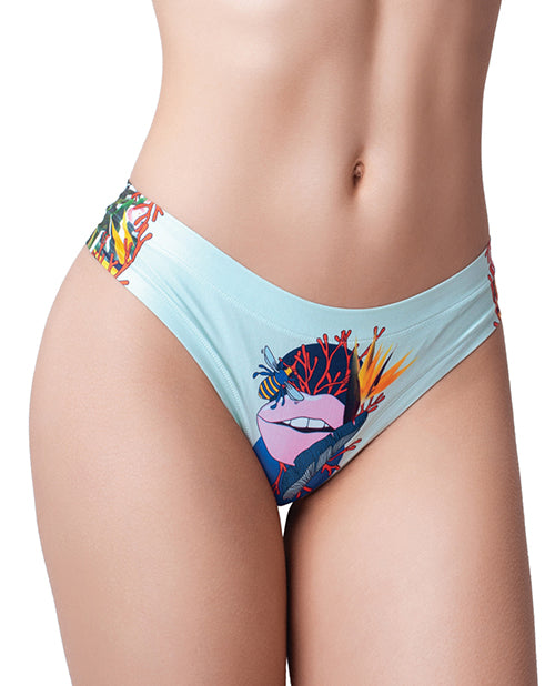 Mememe BPL-22 Botanic Panic Lips Printed Thong - Medium