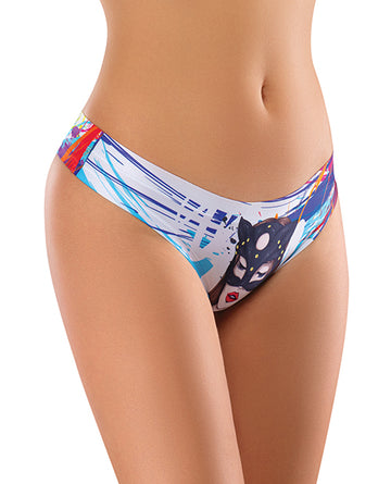 Mememe CCF-21 Freya Printed Thong, Cotton Blend, Small