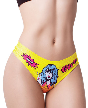 Mememe CFY-24 Comic Fans Printed Thong, Cotton Blend, XL