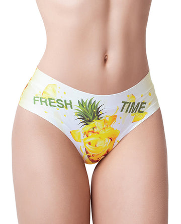 Mememe FSP-13 Summer Pineapple Printed Slip, Cotton Blend, Size L