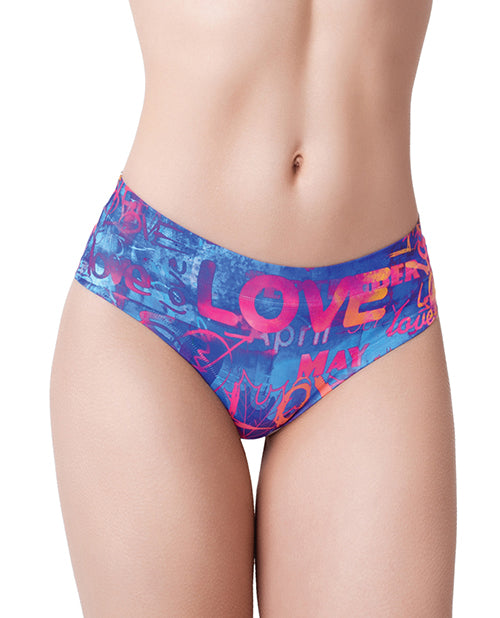 Mememe LG-11 Love Graffiti Printed Slip, Cotton/Polyester Blend, Size Small