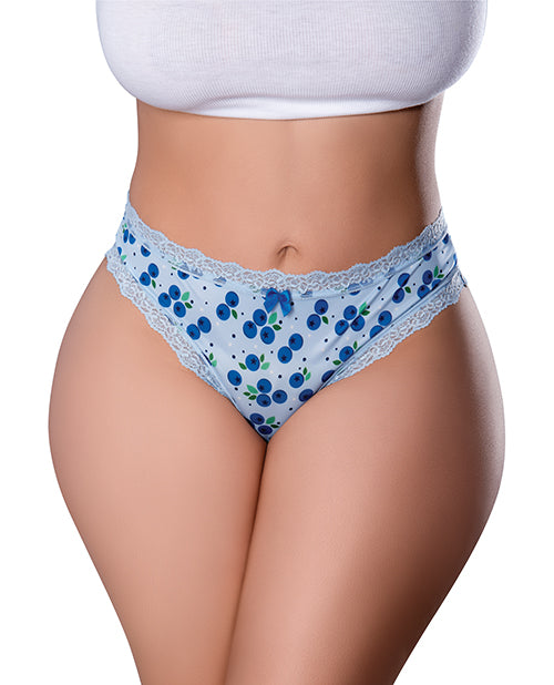 Magic moments int'l PL03BBY2XL Sweet Treats Thong, Blueberry Lube, Blue QN